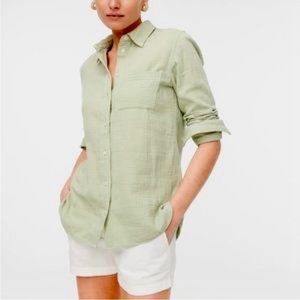 J CREW light green Button Down Gauze Shirt size M